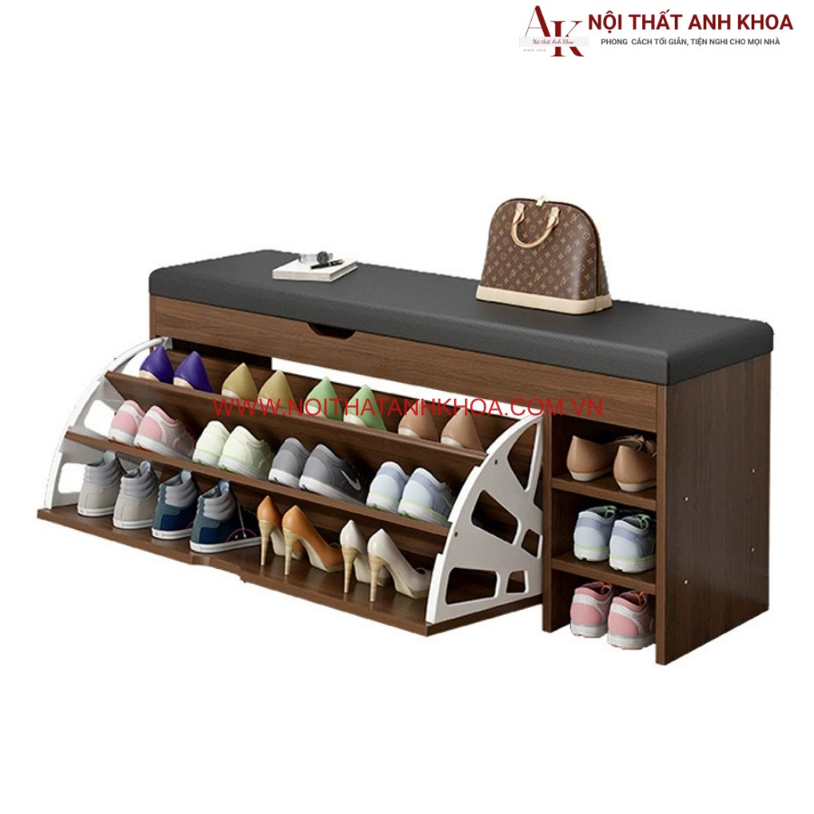 Kệ giày thông minh gỗ MDF màu nâu vân gỗ Kệ giày thông minh gỗ MDF màu nâu vân gỗ