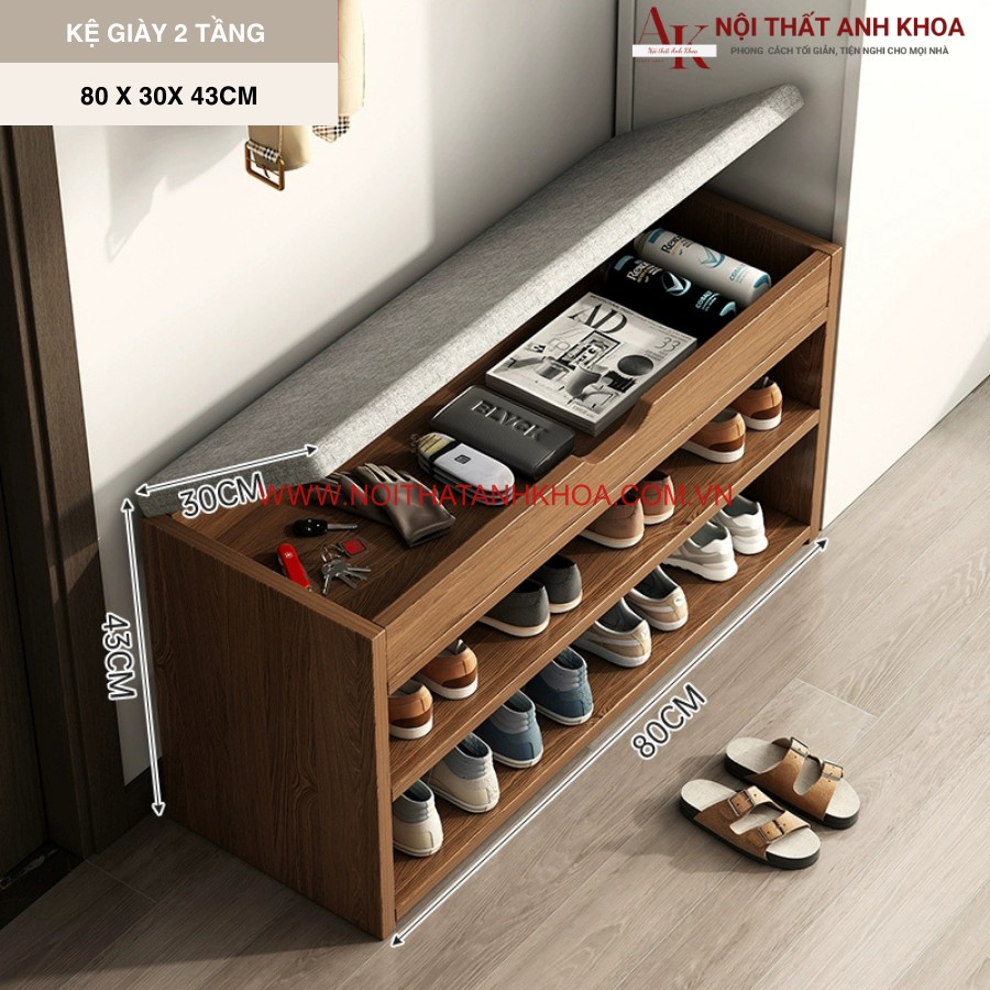 Kệ giày thông minh gỗ công nghiệp phong cách tối giản và sang trọng Kệ giày thông minh gỗ công nghiệp phong cách tối giản và sang trọng