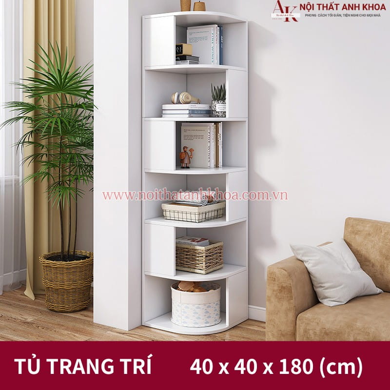 Kệ gỗ góc tường đẹp, giá rẻ (KT: 40 x 40 x 180cm) Kệ gỗ góc tường đẹp, giá rẻ (KT: 40 x 40 x 180cm)