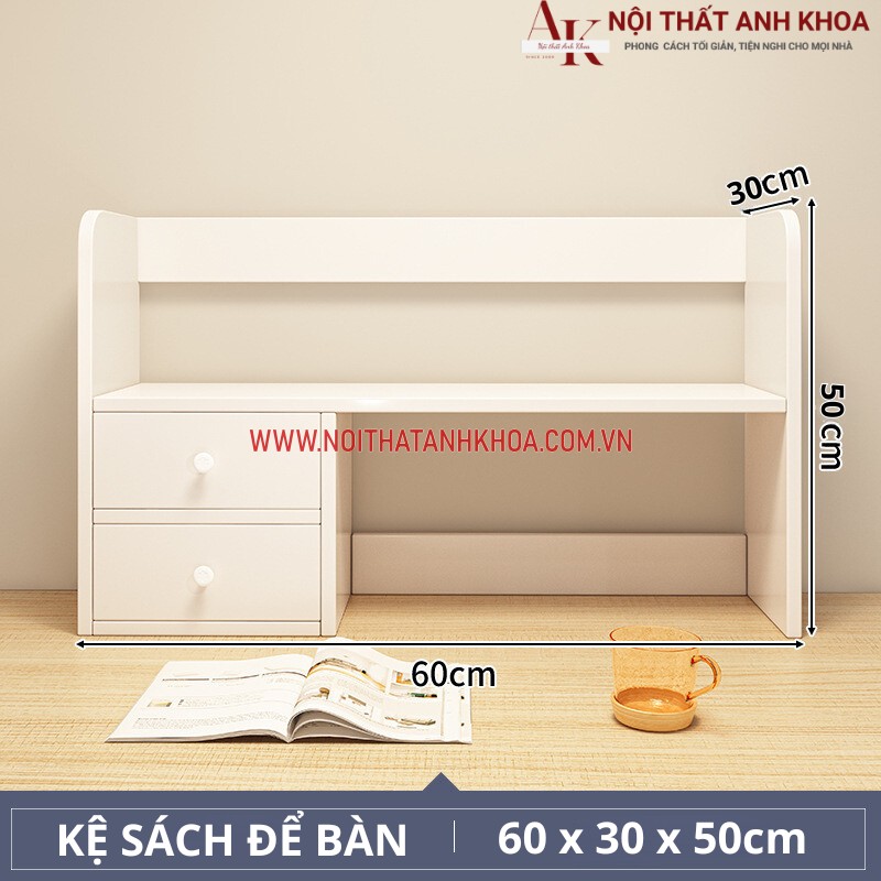 Mẫu kệ sách để bàn gỗ công nghiệp màu trắng Mẫu kệ sách để bàn gỗ công nghiệp màu trắng