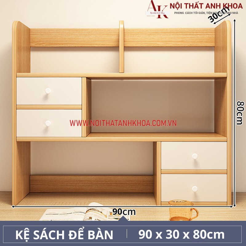 Kệ sách mini để bàn gỗ công nghiệp màu vàng (KT: 90 x 30 x 80cm) Kệ sách mini để bàn gỗ công nghiệp màu vàng (KT: 90 x 30 x 80cm)