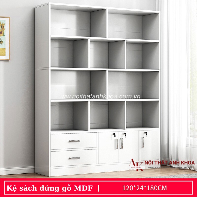 Kệ Sách Đẹp Gỗ Công Nghiệp MDF Phủ Melamine Đẹp Hiện Đại Kệ Sách Đẹp Gỗ Công Nghiệp MDF Phủ Melamine Đẹp Hiện Đại