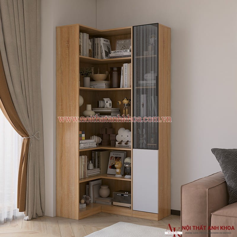 Kệ Sách Góc Tường Gỗ Công Nghiệp Bền Đẹp Hiện Đại Kệ Sách Góc Tường Gỗ Công Nghiệp Bền Đẹp Hiện Đại