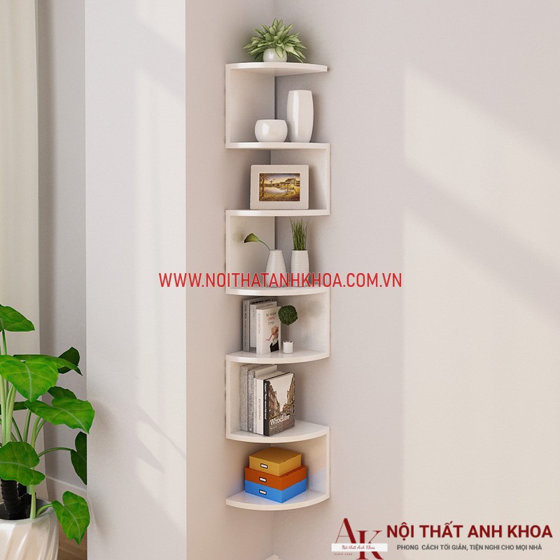 Kệ sách treo góc tường gỗ công nghiệp đẹp giá rẻ Kệ sách treo góc tường gỗ công nghiệp đẹp giá rẻ