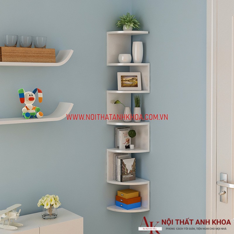 Kệ sách treo góc tường gỗ công nghiệp đẹp giá rẻ Kệ sách treo góc tường gỗ công nghiệp đẹp giá rẻ