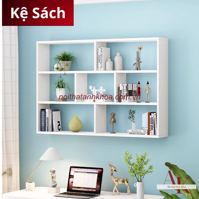 Kệ Sách Treo Tường Màu Trắng Gỗ MDF Giá Rẻ Kệ Sách Treo Tường Màu Trắng Gỗ MDF Giá Rẻ