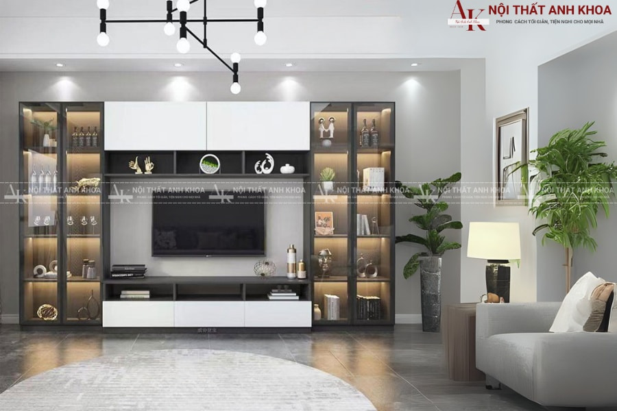 Kệ tivi gỗ MDF thiết kế mới nhất 2025 Kệ tivi gỗ MDF thiết kế mới nhất 2025