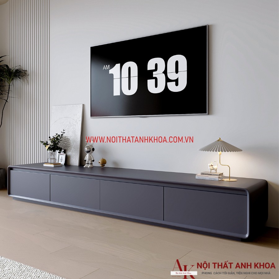 Kệ tivi phòng khách gỗ MDF màu xám chì hiện đại Kệ tivi phòng khách gỗ MDF màu xám chì hiện đại