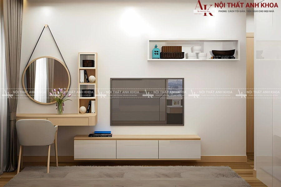 Kệ tivi treo gỗ công nghiệp - Giải pháp tiết kiệm không gian Kệ tivi treo gỗ công nghiệp - Giải pháp tiết kiệm không gian