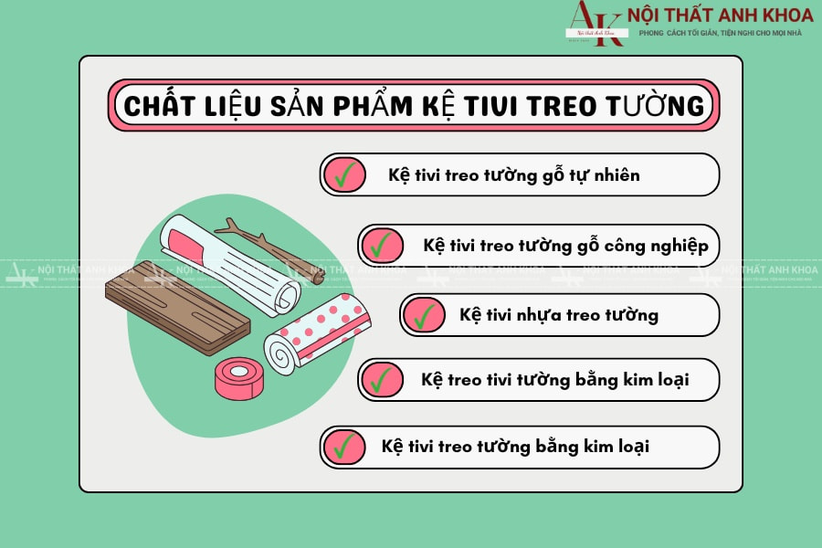 Chất liệu sản phẩm kệ tivi treo tường tại Anh Khoa Chất liệu sản phẩm kệ tivi treo tường tại Anh Khoa