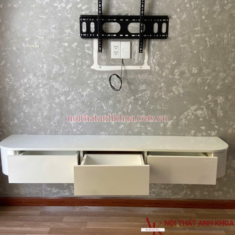 Kệ tivi treo tường gỗ mdf màu trắng đẹp Kệ tivi treo tường gỗ mdf màu trắng đẹp