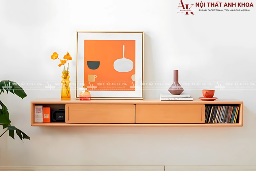 Kệ tivi treo tường MDF - Phong cách tối giản, sang trọng  Kệ tivi treo tường MDF - Phong cách tối giản, sang trọng