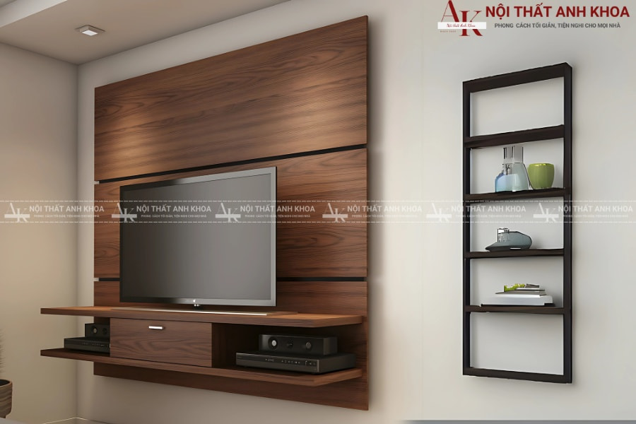 Kệ tivi treo tường gỗ MDF màu vân gỗ - Sang trọng, tự nhiên  Kệ tivi treo tường gỗ MDF màu vân gỗ - Sang trọng, tự nhiên