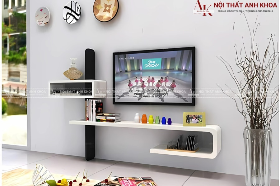 Kệ tivi gỗ công nghiệp treo tường - Đơn giản mà đẳng cấp  Kệ tivi gỗ công nghiệp treo tường - Đơn giản mà đẳng cấp