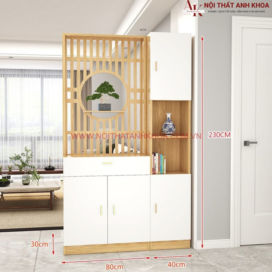 Kích thước kệ vách ngăn phòng khách gỗ công nghiệp màu trắng phối vàng đẹp hiện đại Kích thước kệ vách ngăn phòng khách gỗ công nghiệp màu trắng phối vàng đẹp hiện đại