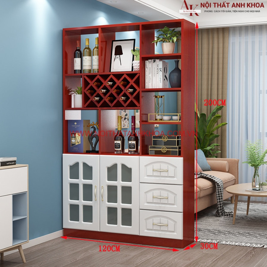 Kệ vách ngăn phòng khách gỗ công nghiệp màu xoan đào phối trắng đẹp, hiện đại Kệ vách ngăn phòng khách gỗ công nghiệp màu xoan đào phối trắng đẹp, hiện đại