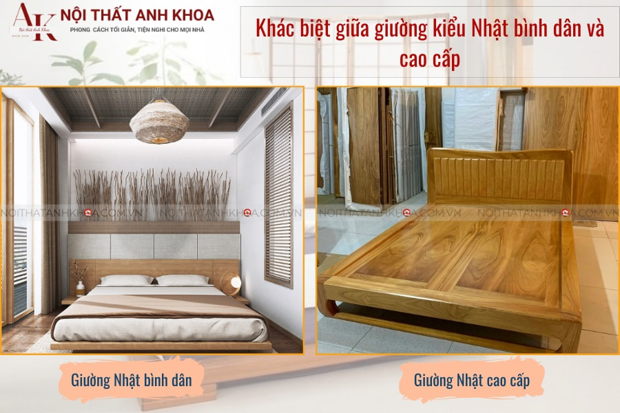 Khác biệt giữa giường kiểu Nhật bình dân và cao cấp Khác biệt giữa giường kiểu Nhật bình dân và cao cấp
