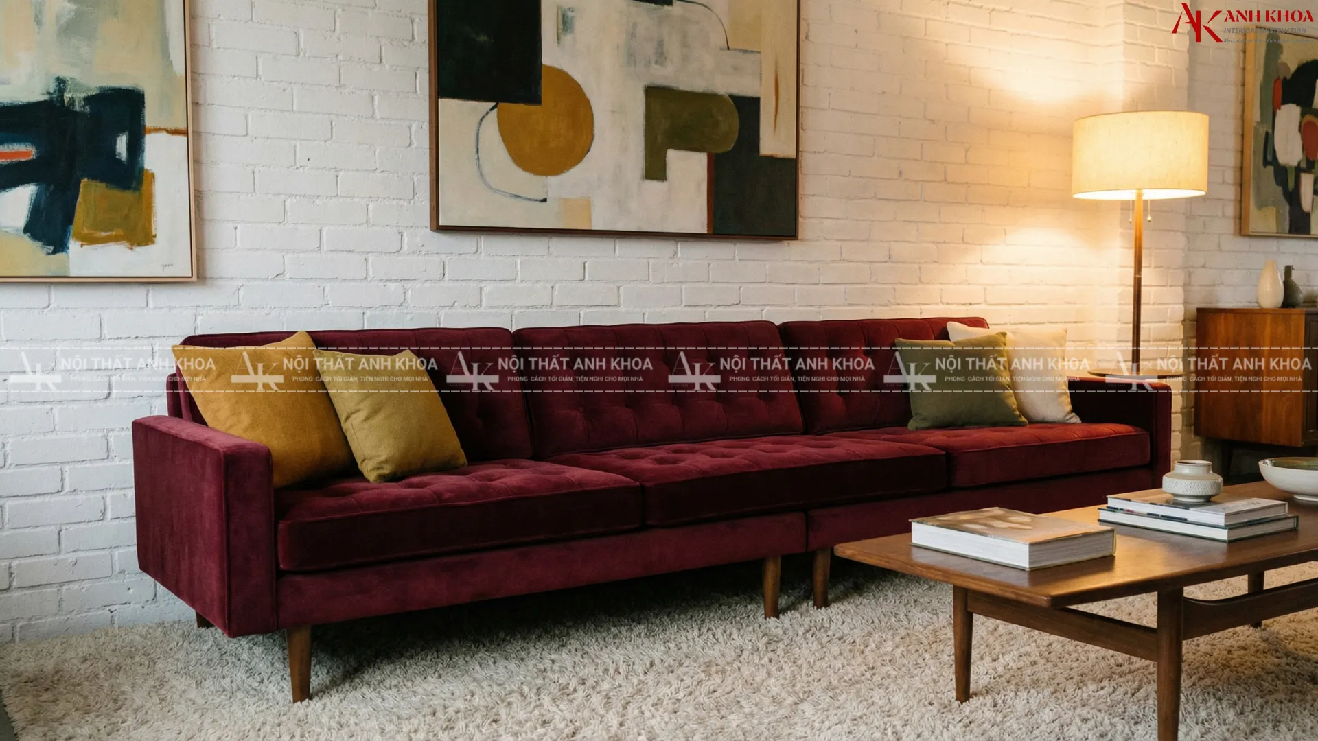 Vẻ đẹp sang trọng từ sofa đỏ vải nhung cuốn hút Vẻ đẹp sang trọng từ sofa đỏ vải nhung cuốn hút