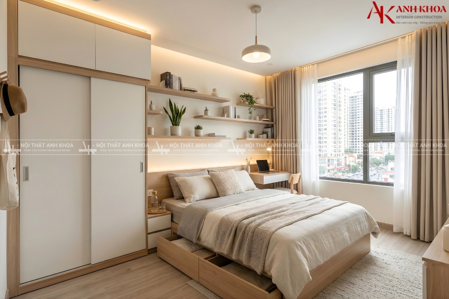 Nội thất phòng ngủ màu gỗ ấm áp và sang trọng Nội thất phòng ngủ màu gỗ ấm áp và sang trọng