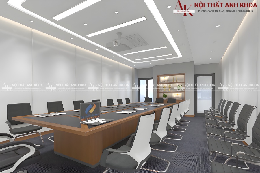 Thiết kế phòng họp rộng rãi với bàn họp dài hiện đại Thiết kế phòng họp rộng rãi với bàn họp dài hiện đại
