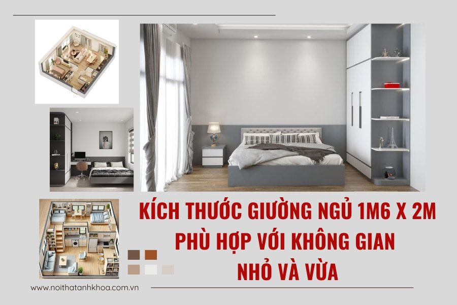 Kích thước giường ngủ 1m6 x 2m phù hợp với không gian nhỏ và vừa Kích thước giường ngủ 1m6 x 2m phù hợp với không gian nhỏ và vừa