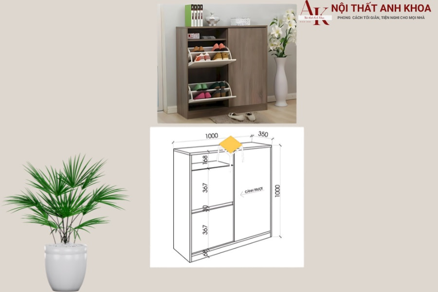 Kích thước tủ giày thông inh gỗ MDF: Chuẩn kích thước và phong thủy Kích thước tủ giày thông inh gỗ MDF: Chuẩn kích thước và phong thủy