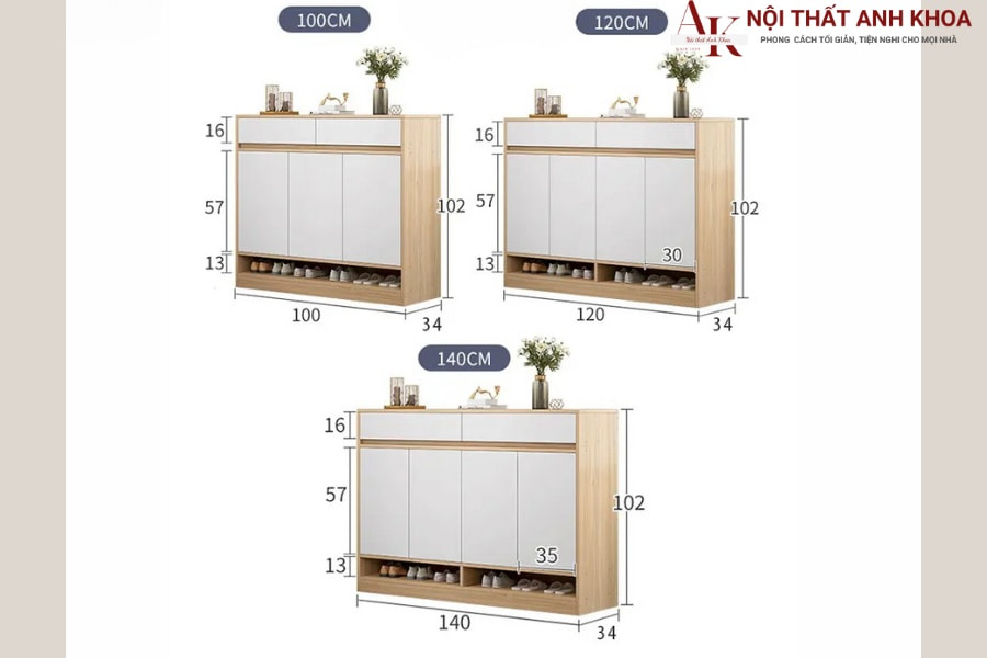 Kích thước tủ đựng giày dép gỗ MDF chuẩn nhất hiện nay Kích thước tủ đựng giày dép gỗ MDF chuẩn nhất hiện nay