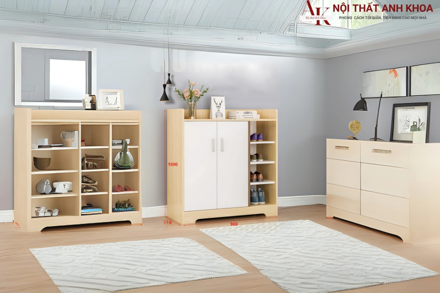Tủ giày kích thước gỗ công nghiệp bền đẹp, hiện đại Tủ giày kích thước gỗ công nghiệp bền đẹp, hiện đại