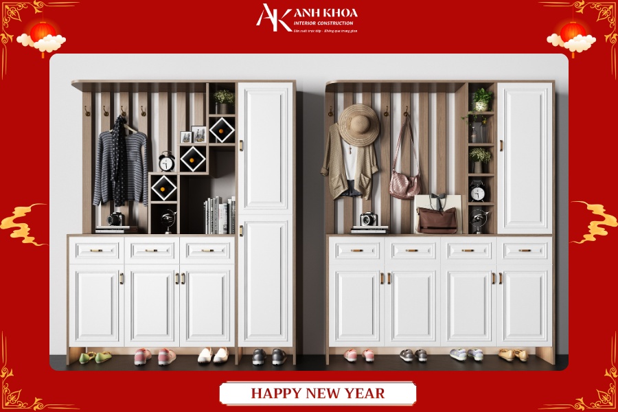 Tủ giày dép kết hợp treo đồ gọn gàng, dễ dàng sắp xếp Tủ giày dép kết hợp treo đồ gọn gàng, dễ dàng sắp xếp