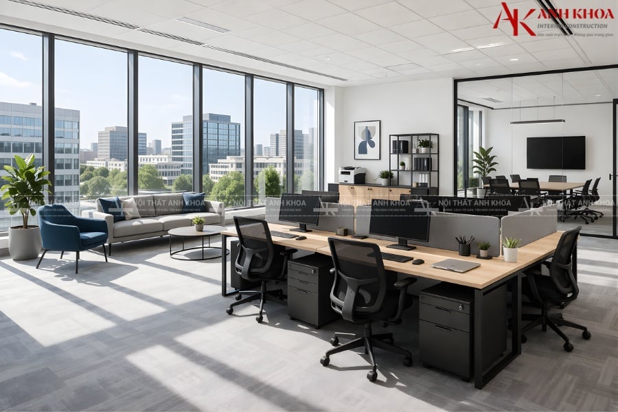 Nội thất văn phòng hiện đại - Kết hợp ánh sáng tự nhiên Nội thất văn phòng hiện đại - Kết hợp ánh sáng tự nhiên