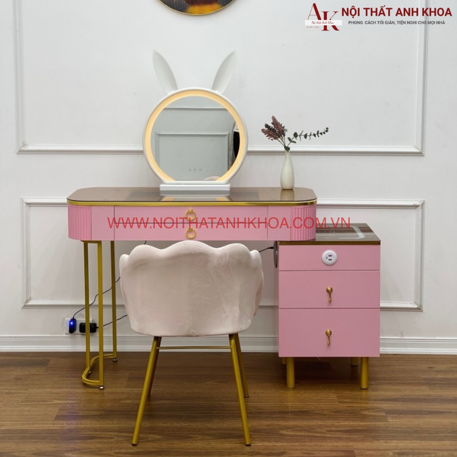 Bàn trang điểm nhập khẩu thông minh cao cấp màu trắng Bàn trang điểm nhập khẩu thông minh cao cấp màu trắng