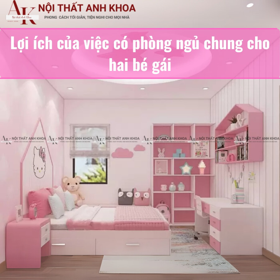Lợi ích của việc có phòng ngủ chung cho 2 bé gái Lợi ích của việc có phòng ngủ chung cho 2 bé gái