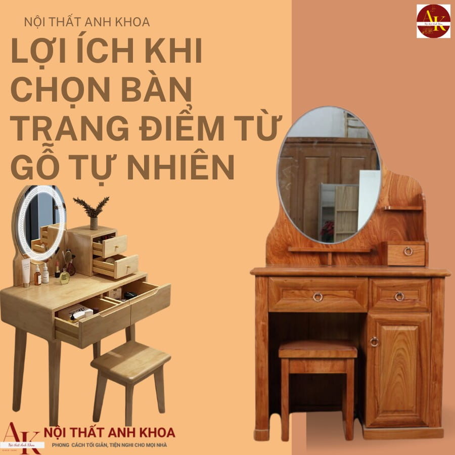 Lợi ích khi chọn bàn trang điểm từ gỗ tự nhiên Lợi ích khi chọn bàn trang điểm từ gỗ tự nhiên