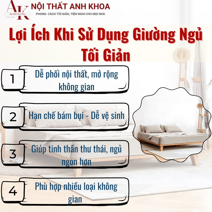 Lợi ích khi sử dụng giường ngủ tối giản hiện đại Lợi ích khi sử dụng giường ngủ tối giản hiện đại