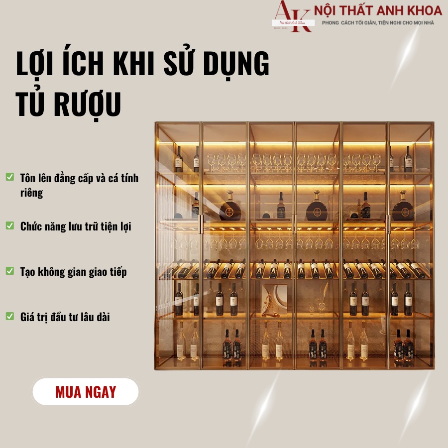 Lợi ích khi sử dụng tủ rượu tại nội thất Anh Khoa  Lợi ích khi sử dụng tủ rượu tại nội thất Anh Khoa