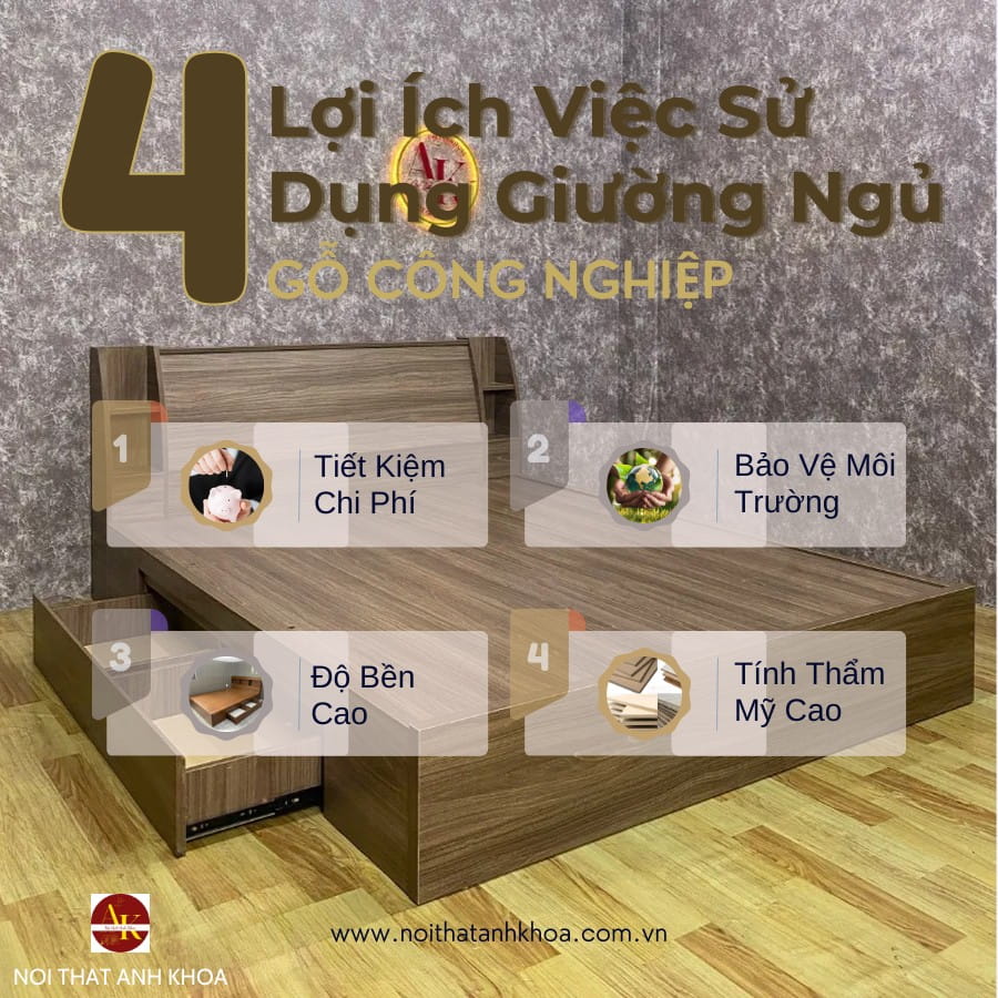 Lợi ích của việc sử dụng giường ngủ gỗ công nghiệp Lợi ích của việc sử dụng giường ngủ gỗ công nghiệp