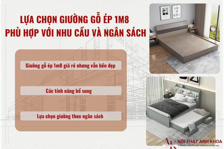 Lựa chọn giường gỗ ép 1m8 phù hợp với nhu cầu và ngân sách Lựa chọn giường gỗ ép 1m8 phù hợp với nhu cầu và ngân sách