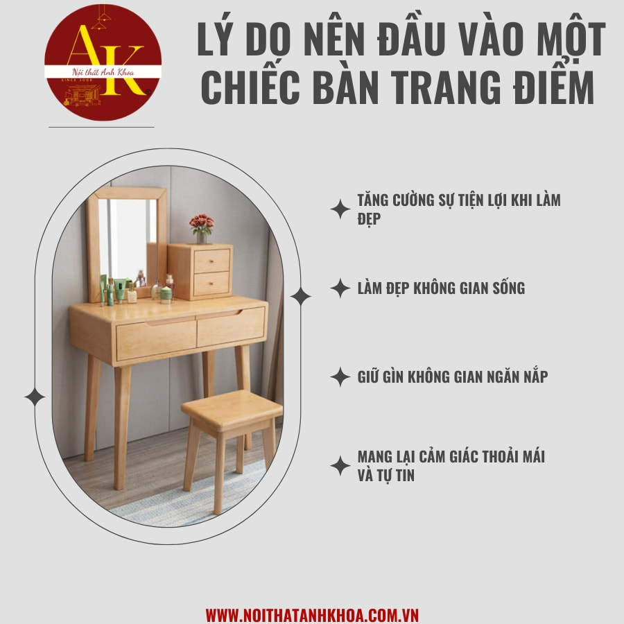 Lý do nên đầu vào một chiếc bàn trang điểm đẹp gỗ công nghiệp Lý do nên đầu vào một chiếc bàn trang điểm đẹp gỗ công nghiệp