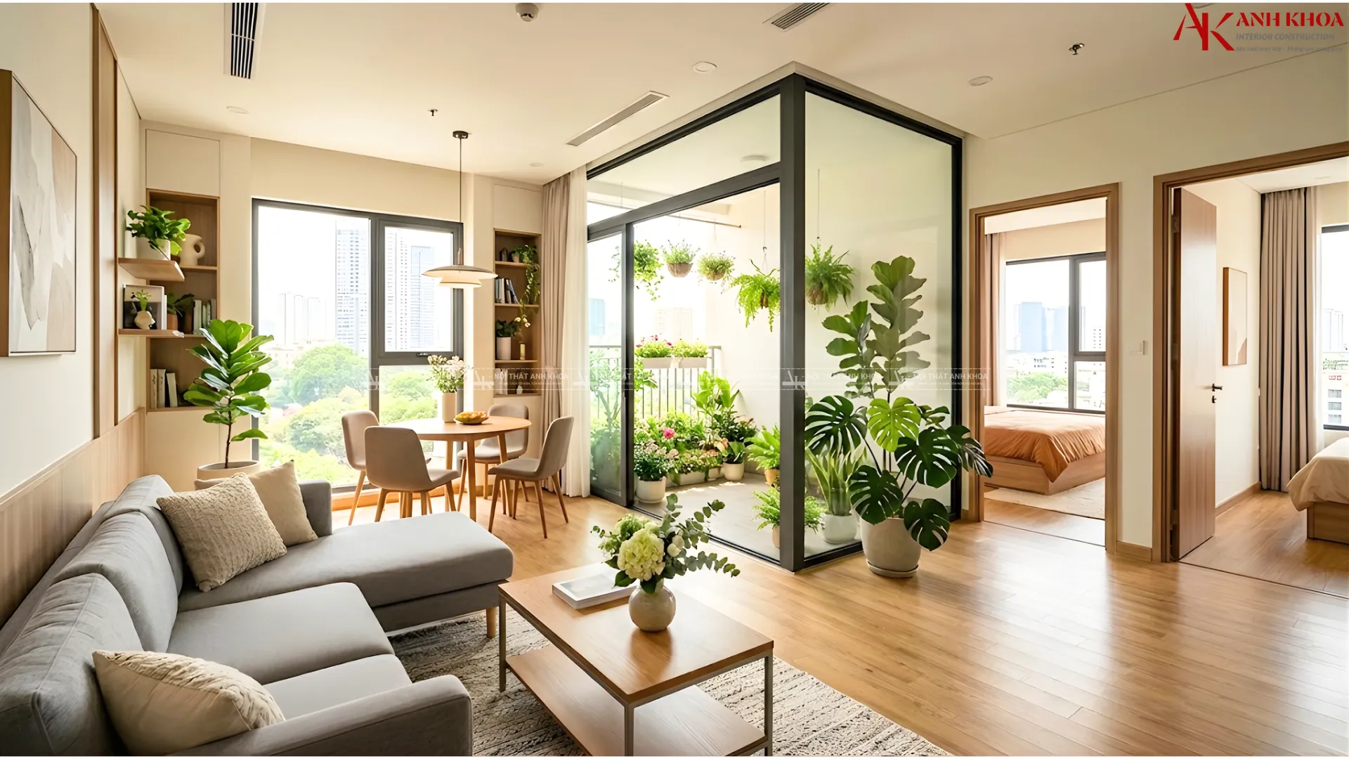 Giải pháp thiết kế nội thất chung cư 70m2 2 phòng ngủ - Tối ưu diện tích Giải pháp thiết kế nội thất chung cư 70m2 2 phòng ngủ - Tối ưu diện tích