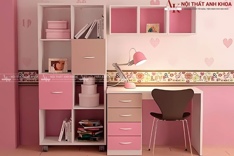 Mẫu bàn học bé gái dễ thương Mẫu bàn học bé gái dễ thương