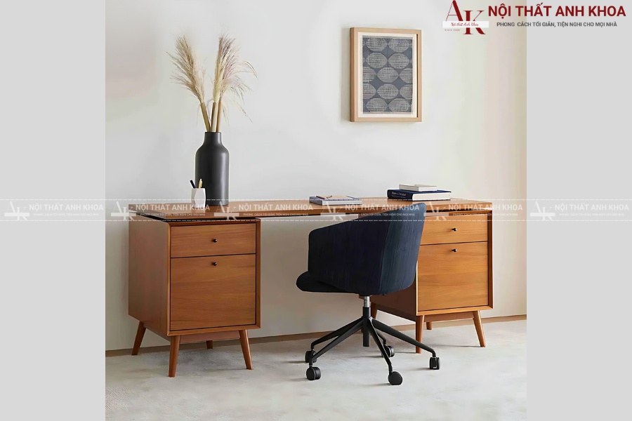 Bàn làm việc gỗ tự nhiên sang trọng cho không gian làm việc tại nhà Bàn làm việc gỗ tự nhiên sang trọng cho không gian làm việc tại nhà