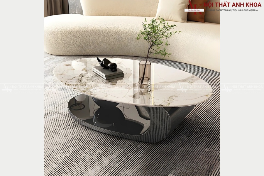 Bố trí bàn sofa mặt đá hài hòa trong phòng khách Bố trí bàn sofa mặt đá hài hòa trong phòng khách
