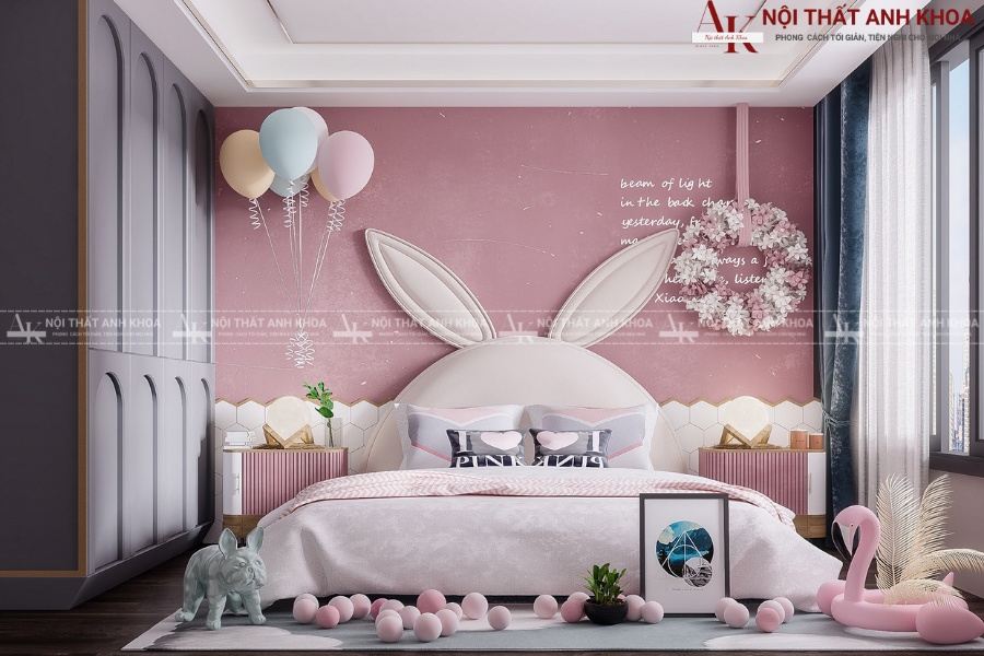 Mẫu phòng ngủ chủ đề Thỏ Ngọc đáng yêu Mẫu phòng ngủ chủ đề Thỏ Ngọc đáng yêu