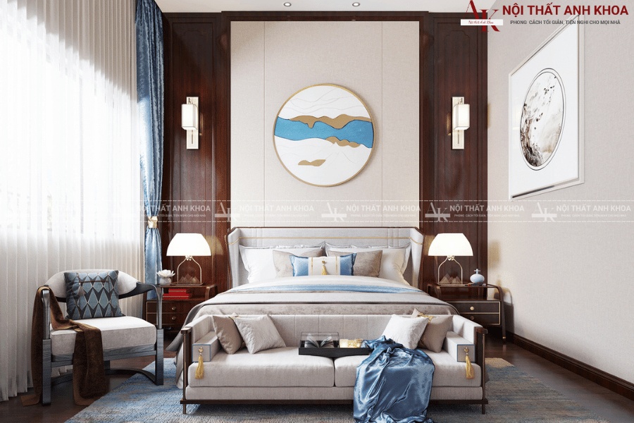 Nội thất phòng ngủ ấm cúng với gam màu trung tính Nội thất phòng ngủ ấm cúng với gam màu trung tính