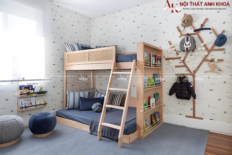 Mẫu giường tầng bằng gỗ tự nhiên Mẫu giường tầng bằng gỗ tự nhiên