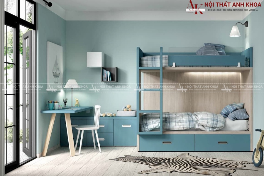 Mẫu giường tầng có cầu trượt và thiết kế vui nhộn cho trẻ Mẫu giường tầng có cầu trượt và thiết kế vui nhộn cho trẻ