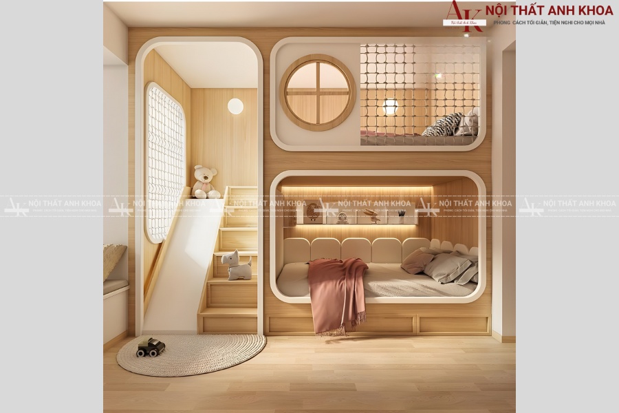 Mẫu giường tầng cho bé đẹp, an toàn nhất 2025 Mẫu giường tầng cho bé đẹp, an toàn nhất 2025
