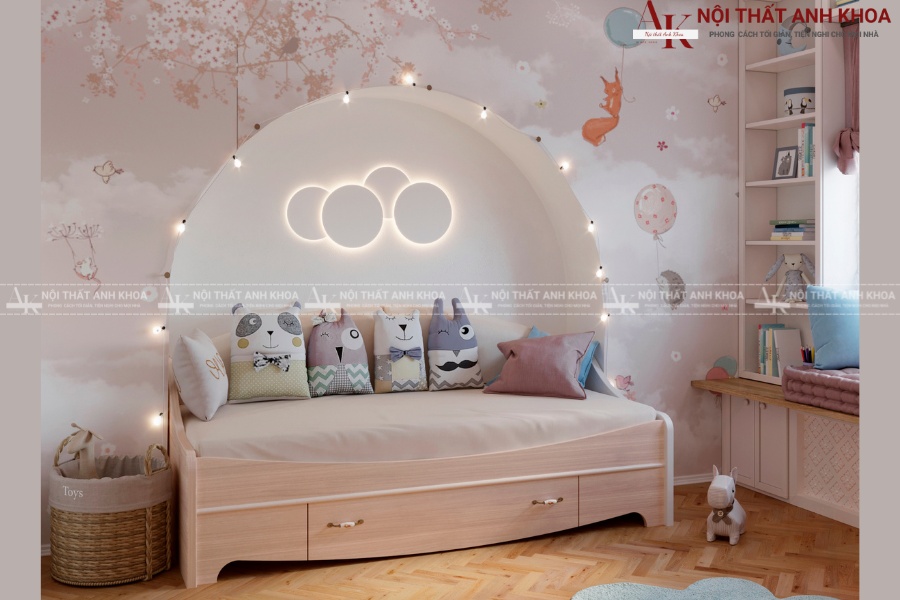 Mẫu phòng ngủ bé gái đơn giản hiện đại Mẫu phòng ngủ bé gái đơn giản hiện đại