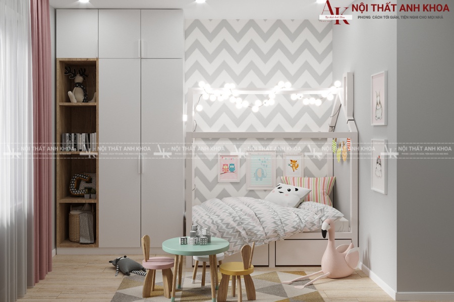 Mẫu phòng ngủ bé gái đơn giản hiện đại Mẫu phòng ngủ bé gái đơn giản hiện đại