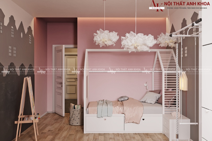 Mẫu phòng ngủ bé gái đơn giản hiện đại Mẫu phòng ngủ bé gái đơn giản hiện đại